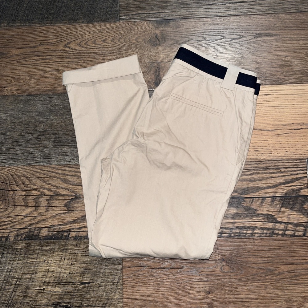 Band Of Outsiders Chino Pants Womens Size 0‎ Tan Roll Cuff 100% Cotton Italy